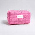 Minimalist Solid Color Quilt Shell Cosmetic Bag 6C5CO271