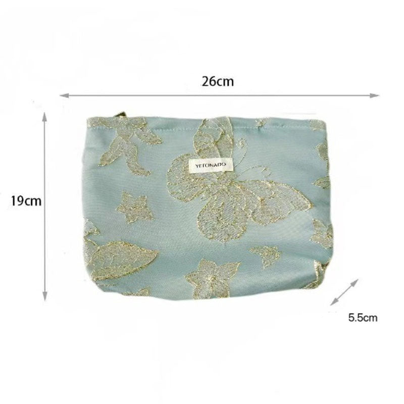 Vintage Butterfly Embroidered Portable Cosmetic Bag MK2BW6W10BOB393