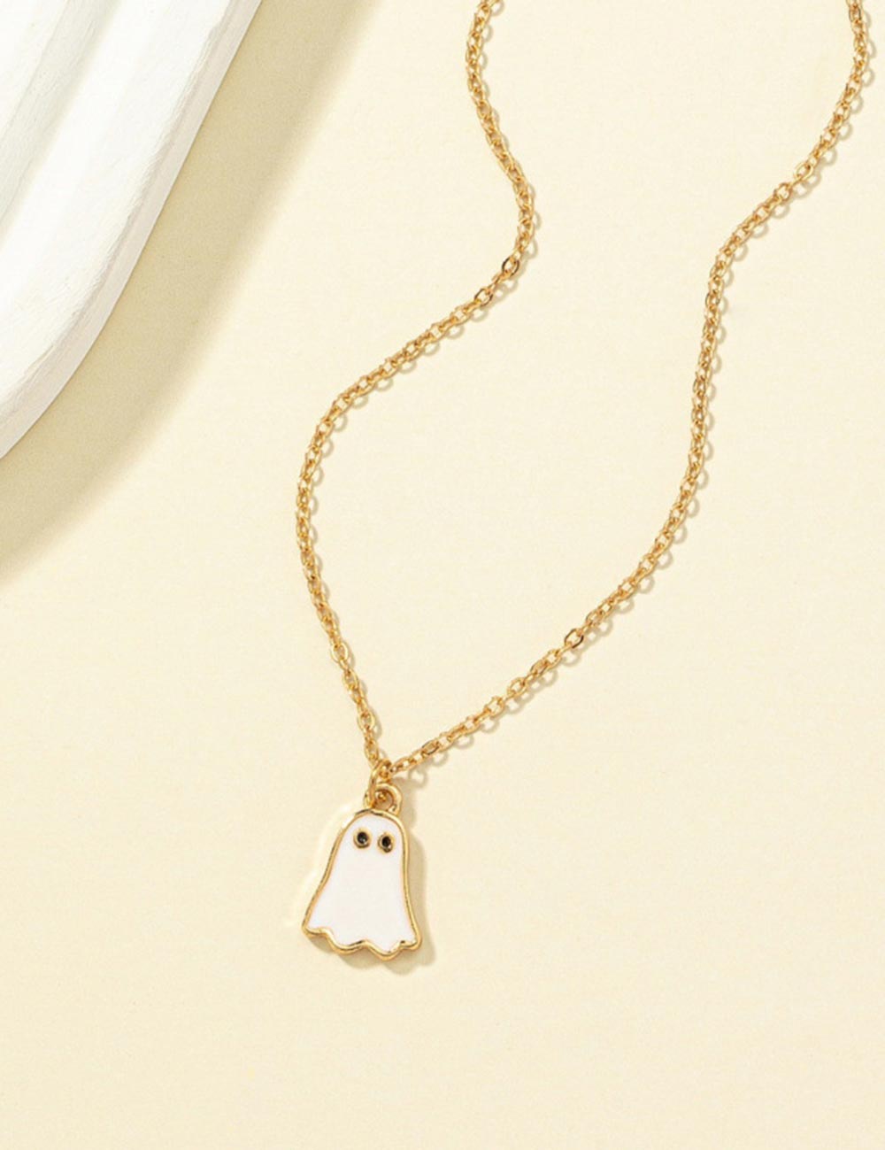 Halloween Simple Cute Ghost Pendant Necklace DP25G425