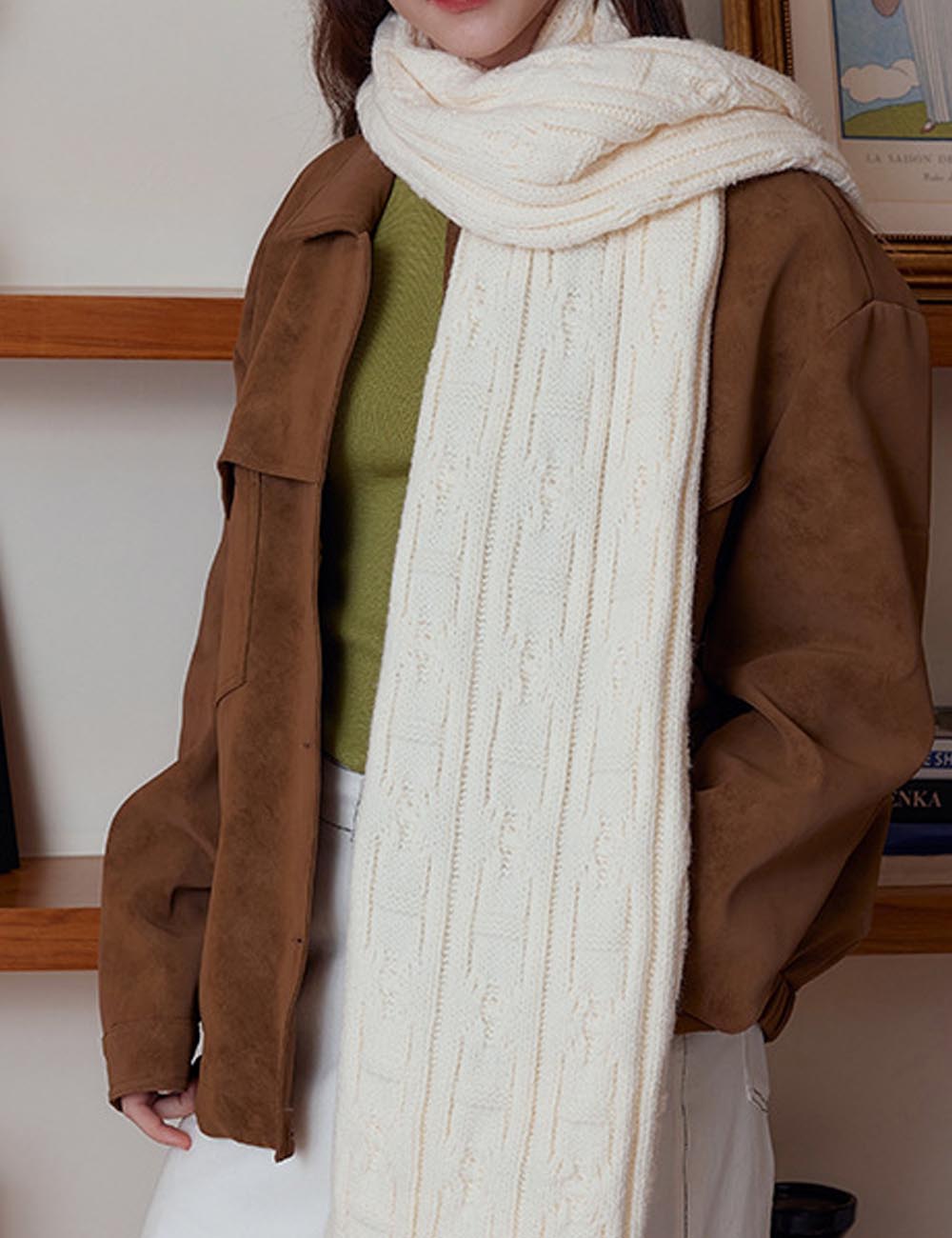 Vintage Chunky Cable Scarf - DippedShop Wholesale - #6643
