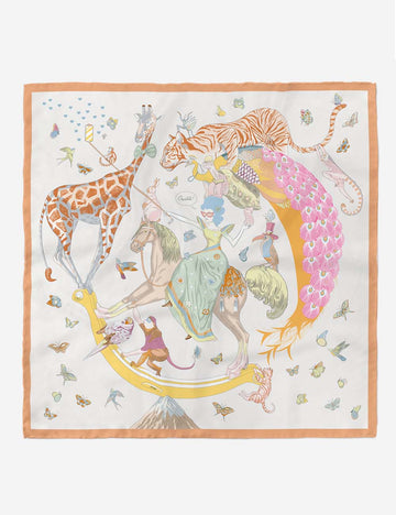 Colorful Animal Print Square Silk Scarf DP25F454