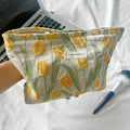 Vintage Tulip Jacquard Large Capacity Makeup Bag MK2BW6W10BOB387