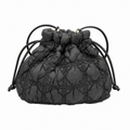 Simple Plaid Ruched Drawstring Bucket Crossbody Bag 6W10BBG1809