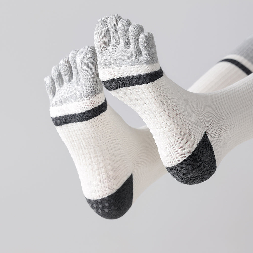 Stylish Color Block Striped Five-finger Socks 6W8FSO1012