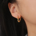 Beaded Heart Hoop Earrings - DippedShop Wholesale - #5043