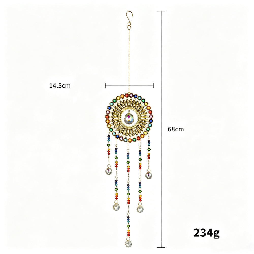 Multicolor Large Flower Wreath Crystal Sun Catcher 6H7HLS207
