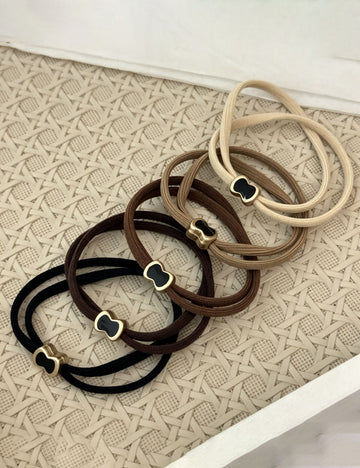 Refined Double Layer Bowknot Elastic Hair Tie MK2BLW6W6HHT16