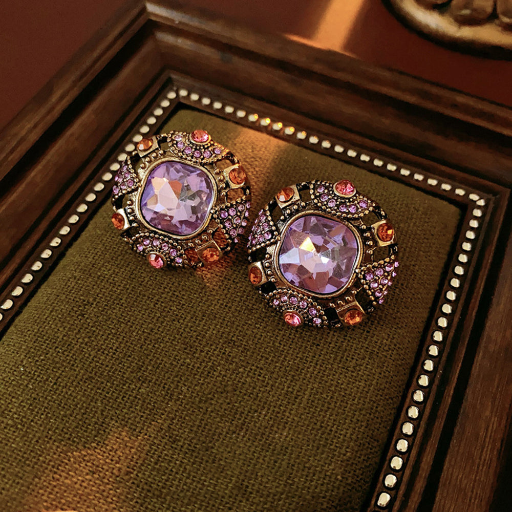 Vintage Sparkly Rhinestone Crystal Stud Earrings 6W6JER720