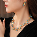 Retro Rhinestones Turquoise Twist Choker Necklace 6W6JNC971