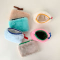 Fluffy Plush Color Block Mini Coin Purse 6W10BWB375