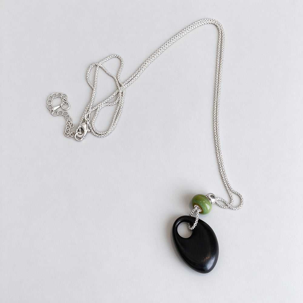 Wooden Teardrop Pendant Necklace - DippedShop Wholesale - #1475