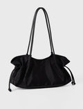 Casual Solid Color Drawstring Ruffled Shoulder Bag 6W10BBG1363