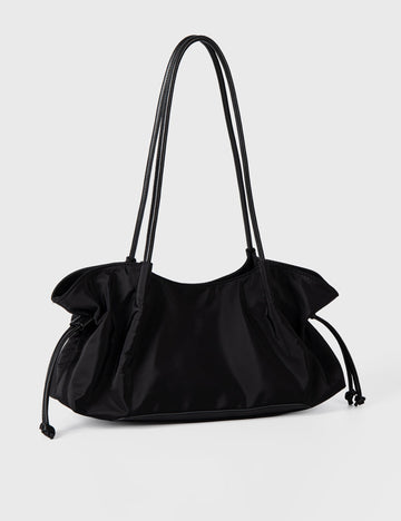 Casual Solid Color Drawstring Ruffled Shoulder Bag 6W10BBG1363