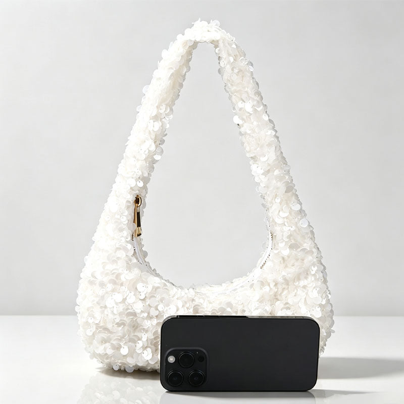 Elegant Solid Color Sequin Evening Underarm Bag 6W10BBG1417