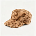 Vintage Leopard Print Fluffy  Plush Baseball Cap 6W6HAT826