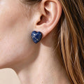 Stone Heart Stud Earrings - DippedShop Wholesale - #7731
