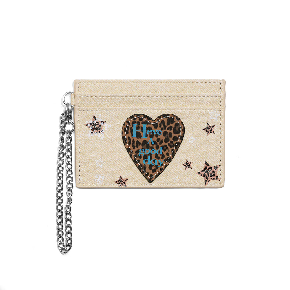 Leopard Heart Card Wallet - DippedShop Wholesale - #0275