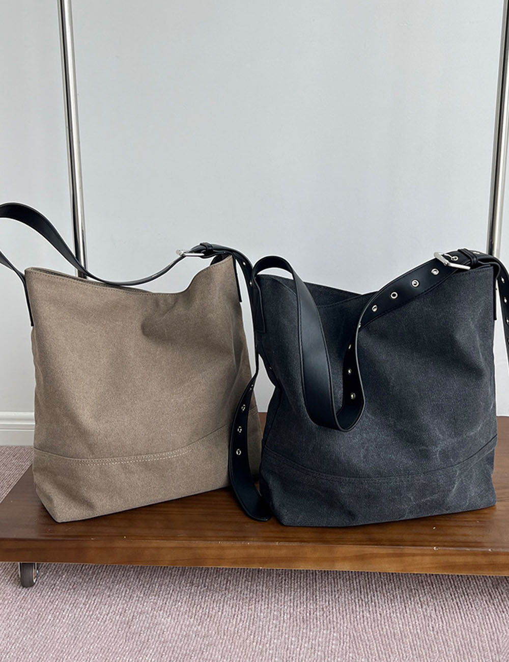 Large Canvas Shoulder Bags - DippedShop Wholesale - #8691
