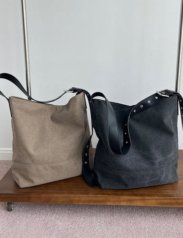 Large Canvas Shoulder Bags - DippedShop Wholesale - #8691