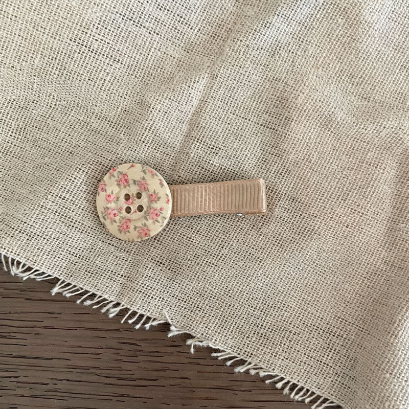 Floral Button Duckbill Hair Clips - DippedShop Wholesale - #0835