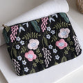 Trendy Floral Embroidery Portable Cosmetic - DippedShop Wholesale - #2435