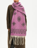 Vintage Jacquard Cashmere-Feel Tassel Shawl Scarf 6W6NSC121