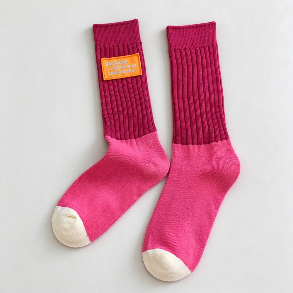 Stylish Color Block Striped Knit Socks 6W8FSO1000