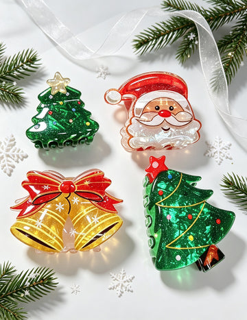 Santa Jingle Bell Hair Claw - DippedShop Wholesale - #5027