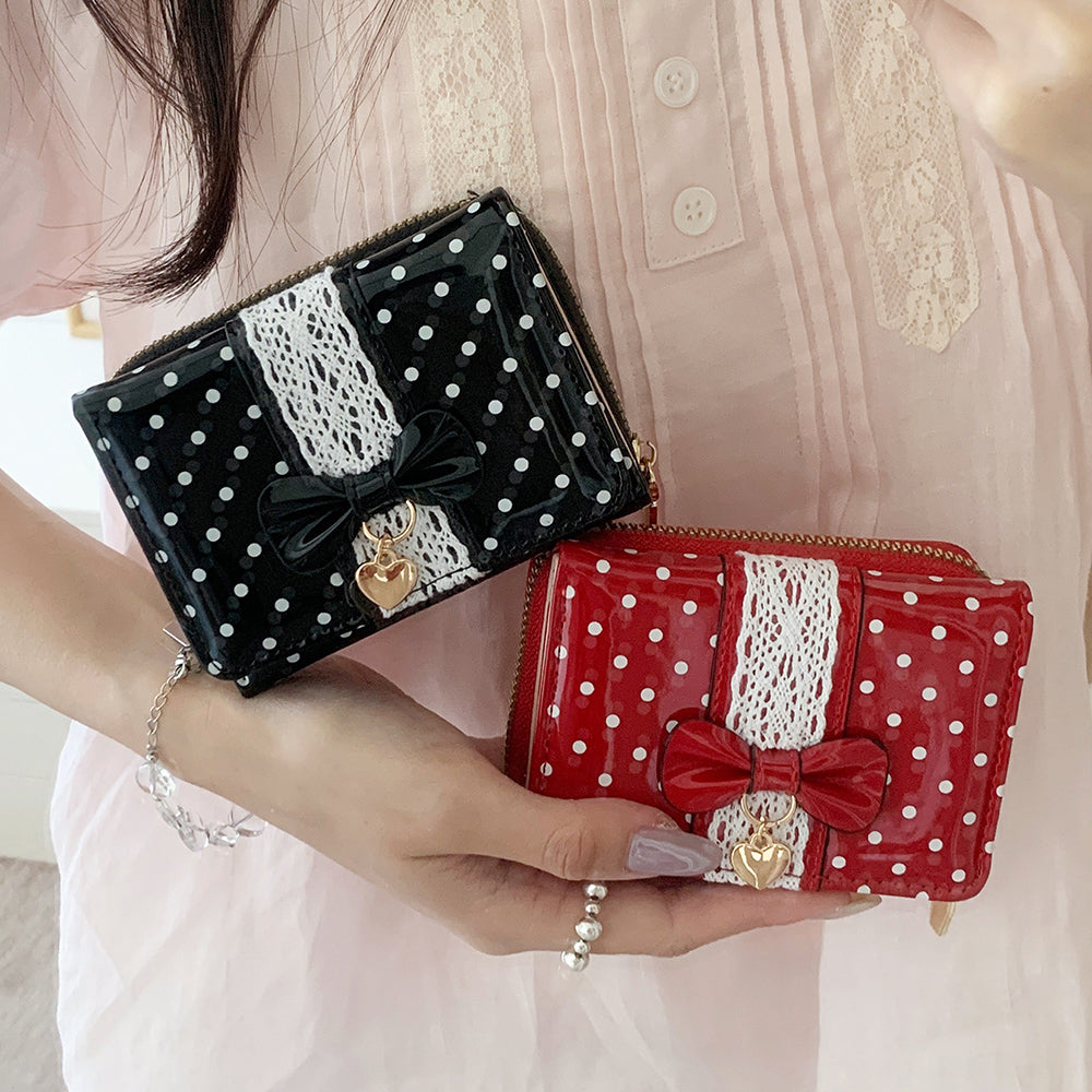Polka Dot Trifold Wallet - DippedShop Wholesale - #2947
