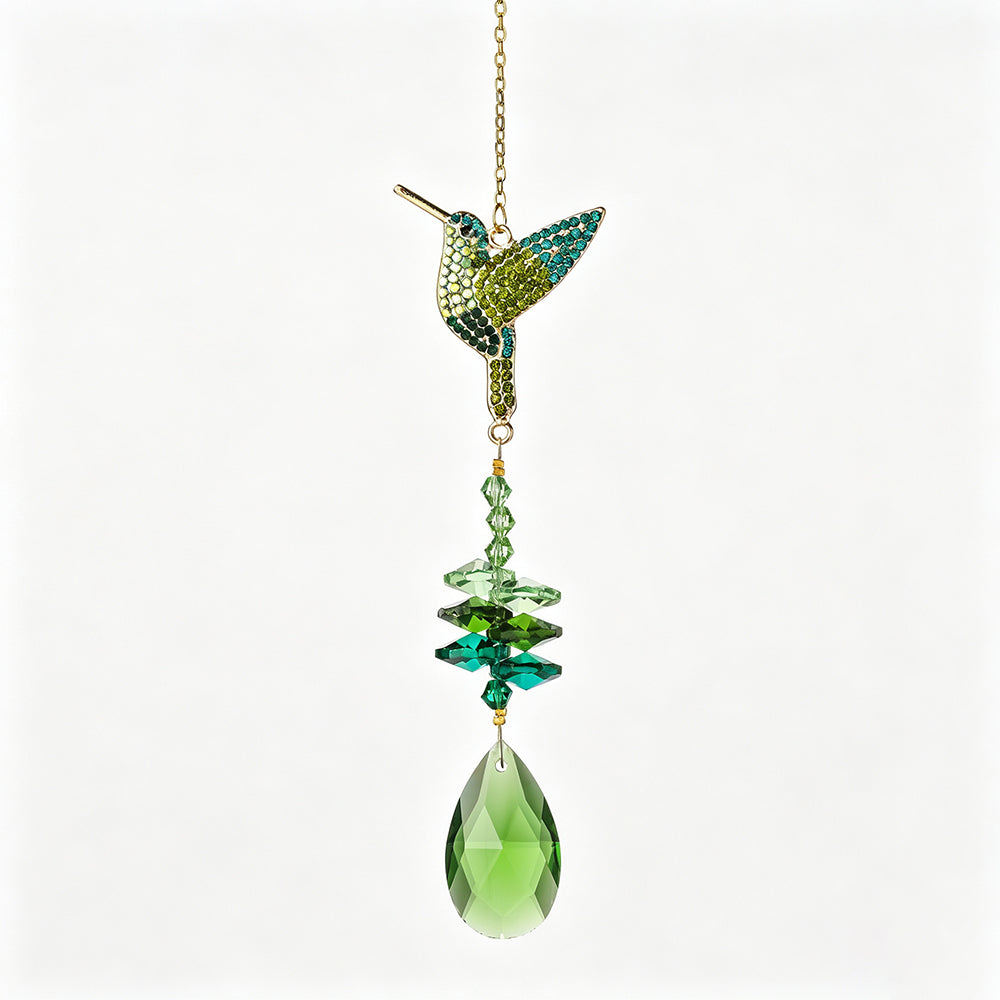 Cute Hummingbird Green Tree Crystal Sun Catcher 6H7HLS193