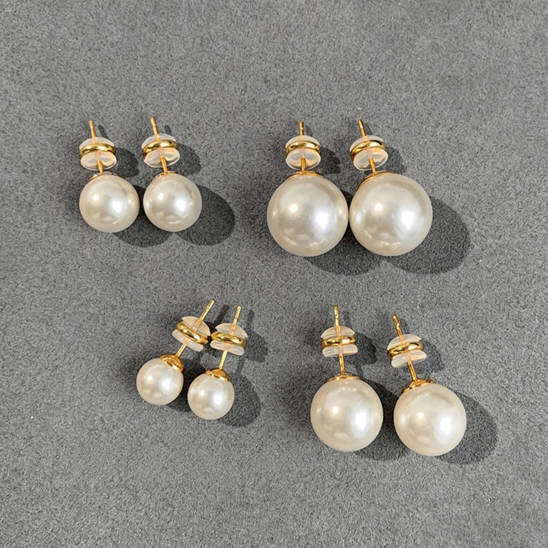 Elegant Natural Pearl Stud Earring 6W6JER575