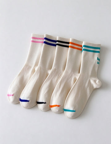 Striped Rib Socks - DippedShop Wholesale - #7939