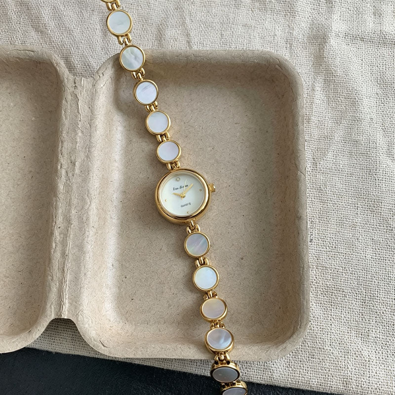 Mother-of-Pearl Quartz Watch - DippedShop Wholesale - #3619