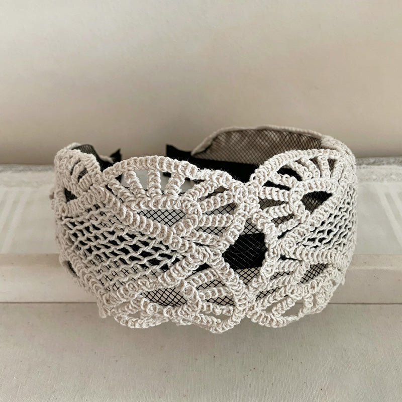Boho Style Solid Color Woven Wide Headband 6W6HBD304