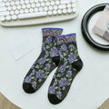 Vintage Floral Embossed Breathable Crew Socks 6W8FSO741