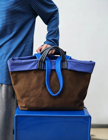 Large Capacity Color Block Canvas Tote Bag 6W10BBG2108