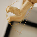 Fashion Double-Layer Rhinestone Choker Necklace 6W6JNC1074