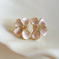 Enamel Flower Stud Earrings - DippedShop Wholesale - #2803