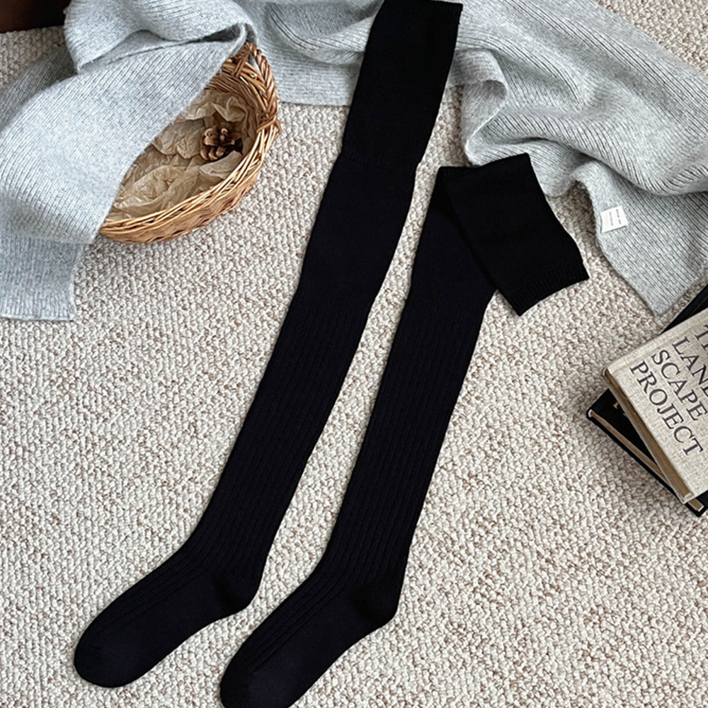 Simple Solid Color Over Knee High Socks 6W8FSO1008