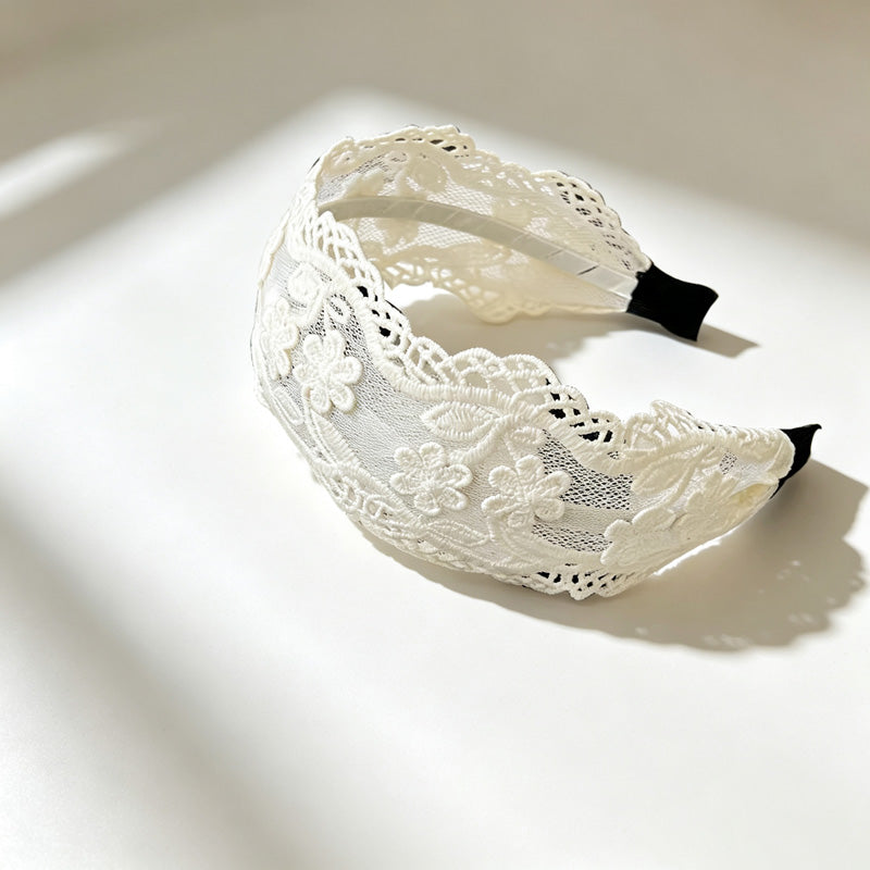 Elegant Lace Floral Hollow Out Wide Headband 6W6HBD303