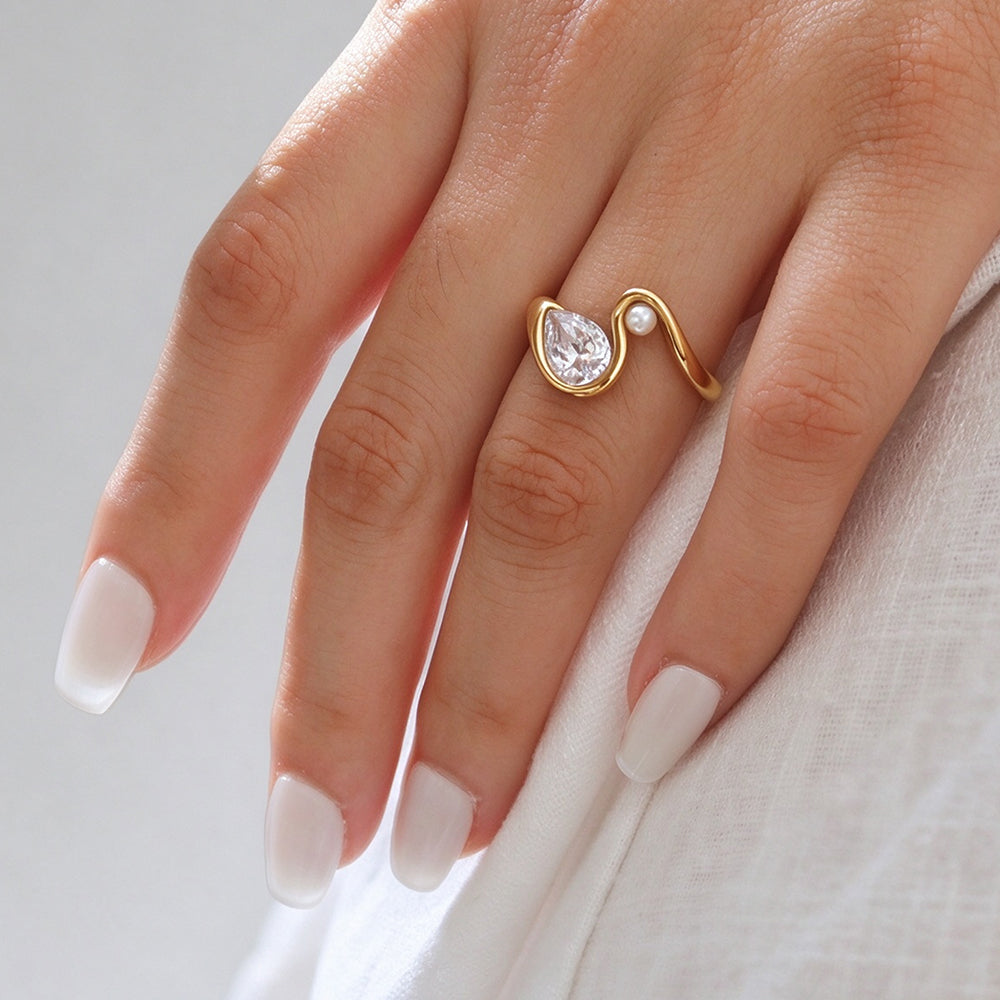 Swan Pearl Ring - DippedShop Wholesale - #0579
