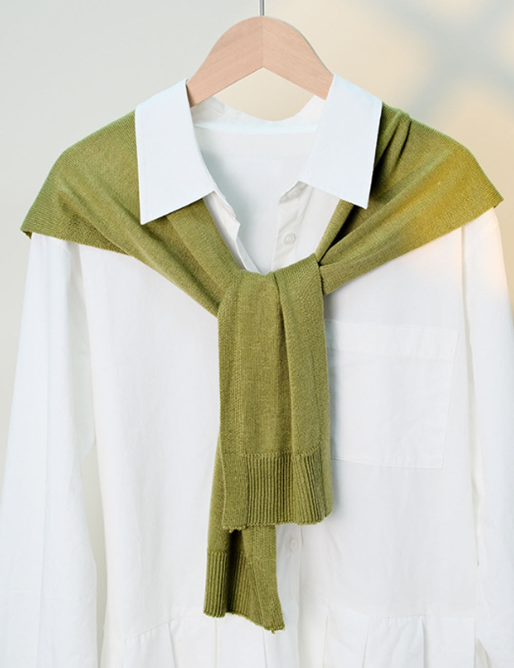 Casual Solid Color Sweater Knit Shawl Wrap 6W6NSC61