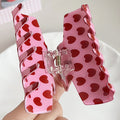 Heart Print Hair Claw - DippedShop Wholesale - #4723