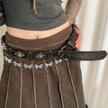 Trendy Hollow Studded Metal Buckle Belt 6W6JBT229