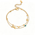 Stylish Gold Plated Double Layer Rhinestones Bracelets 6W6JBR479