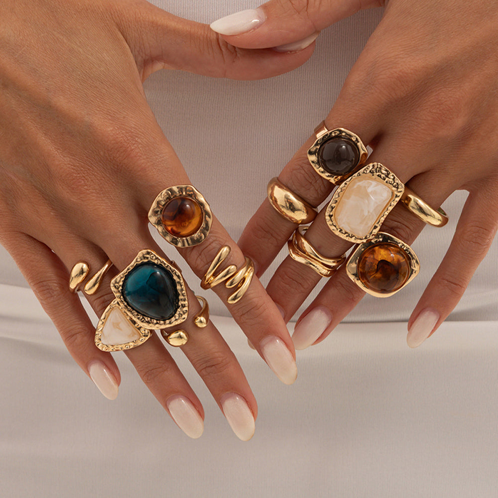 Resin Gemstone Statement Ring - DippedShop Wholesale - #7123