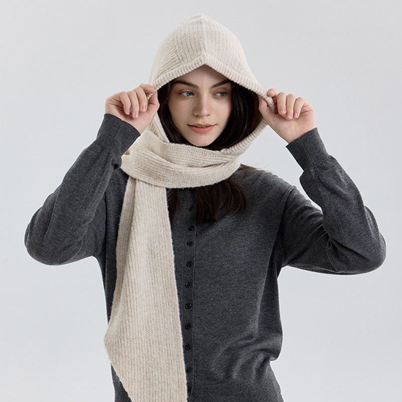 Minimalist Solid Color Hooded Triangle Scarf 6W6NSW300