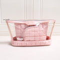 Minimalist Solid Color Quilt Shell Cosmetic Bag 6C5CO271