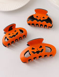 Cute Halloween Color Block Pumpkin Hair Claw 6W6HCP1311
