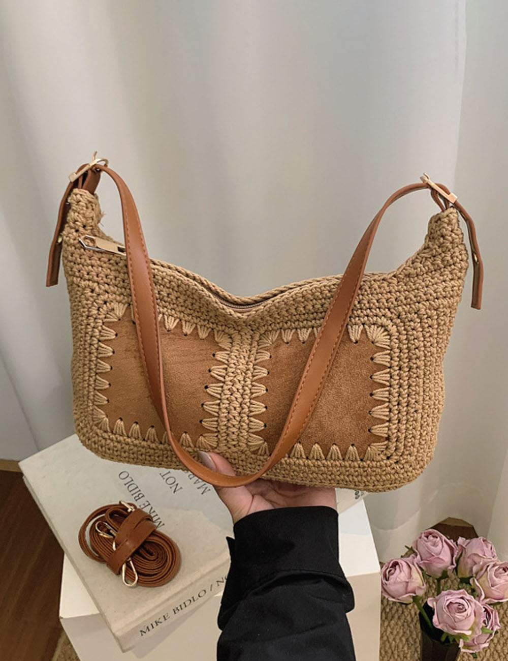Boho Straw Shoulder Bag - DippedShop Wholesale - #6035